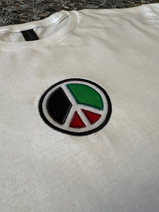 Original Peace for Palestine Embroidered T-Shirt - Aljabour Family *FREE GLOBAL SHIPPING*